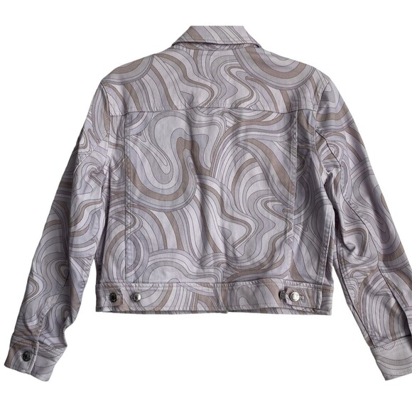 NWOT Aritzia Wilfred Free Gaze Jacket Denim Swirls‎ Size XS - Picture 2 of 14